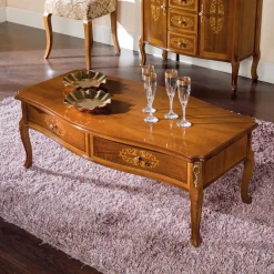 Barock Wohnzimmertisch mit 2 Schubladen Natale in Nussbaum