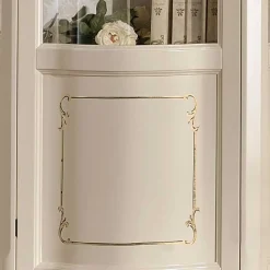 Barockstil Vitrine in Weiß & Gold - Datalera