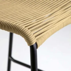 Barstühle aus Kordel in Hellbraun - Jakarto (4er Set)