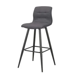 Barstühle in Anthrazit Stoffbezug - Una (2er Set)