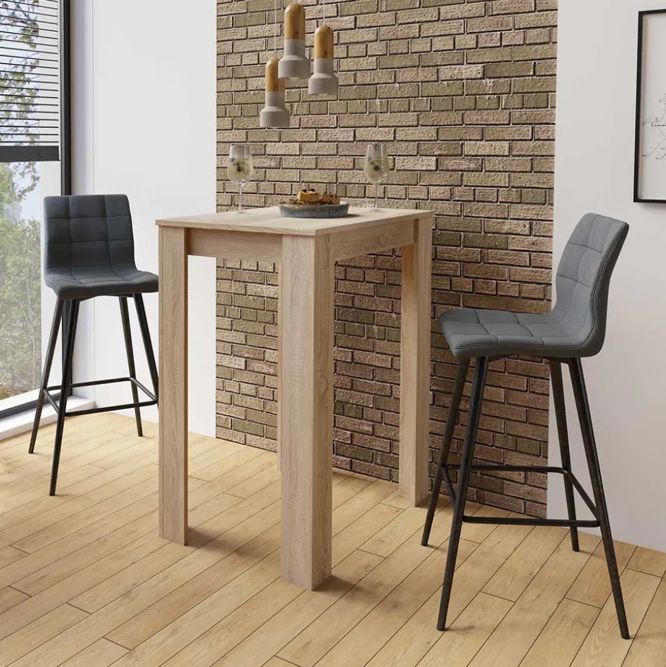 Barstühle in Anthrazit Stoffbezug - Una (2er Set)