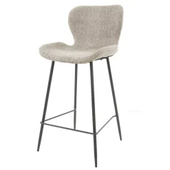 Barstühle in Beige Boucle - Vilvia (4er Set)