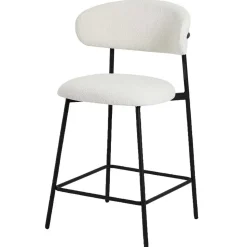 Barstühle in Cremeweiß und Schwarz - Bean (2er Set)