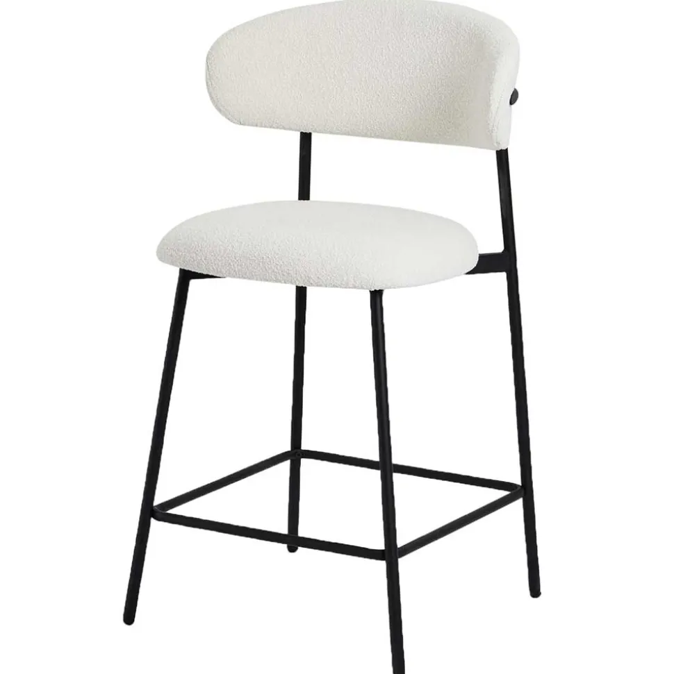 Barstühle in Cremeweiß und Schwarz - Bean (2er Set)