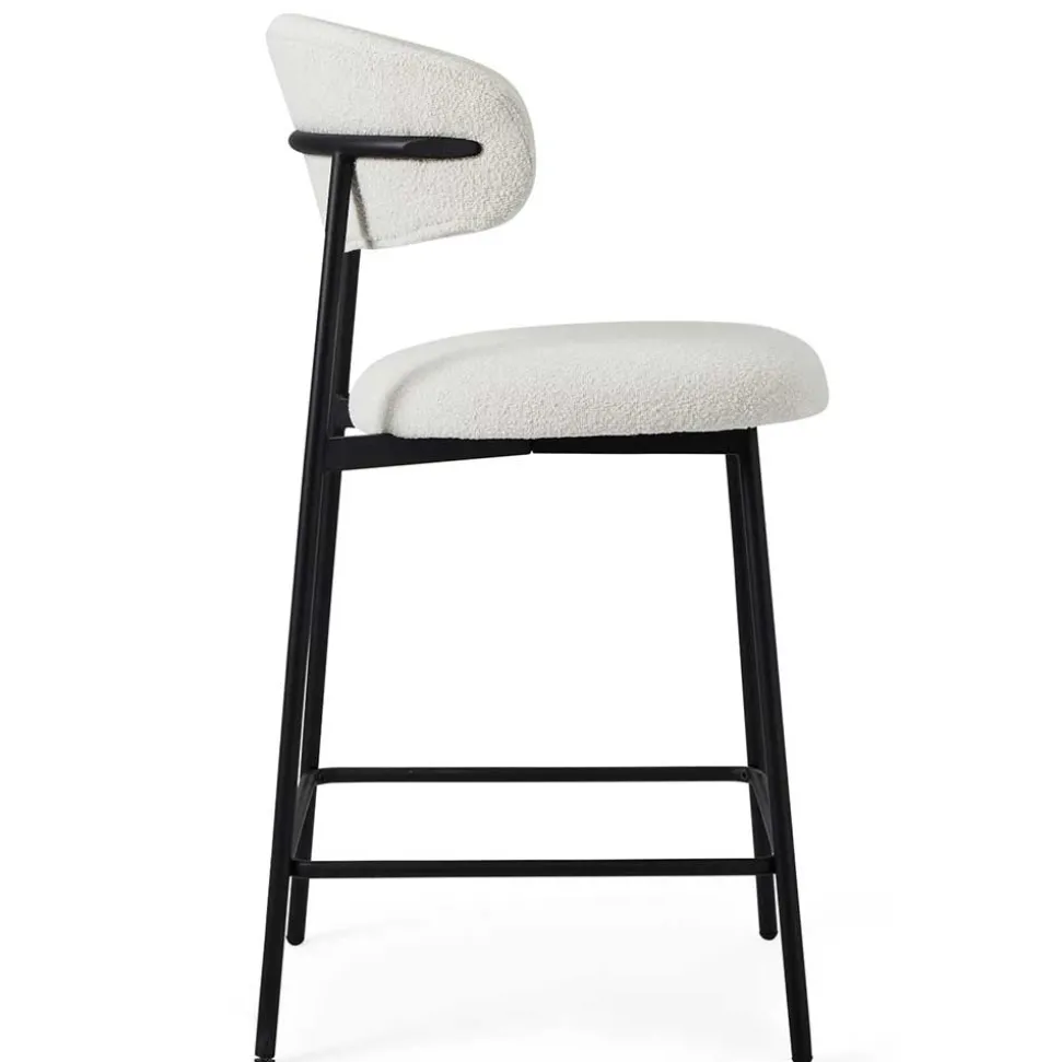 Barstühle in Cremeweiß und Schwarz - Bean (2er Set)