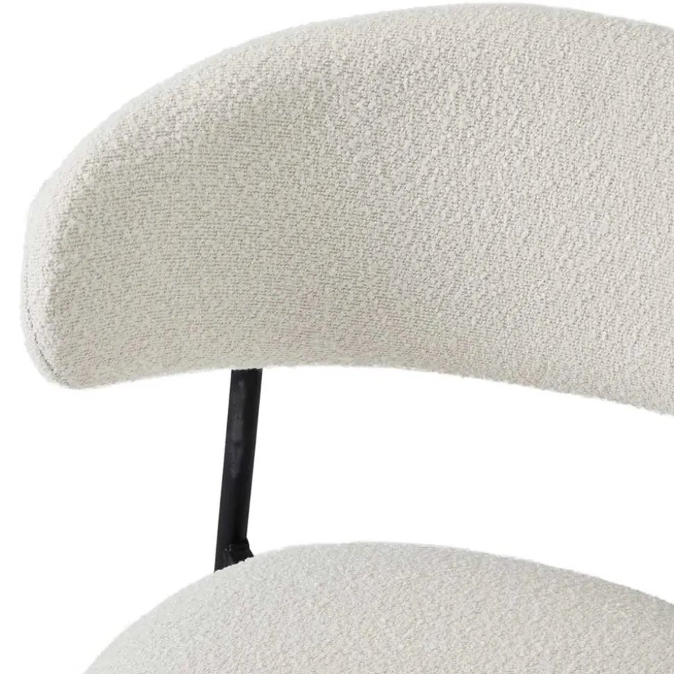 Barstühle in Cremeweiß und Schwarz - Bean (2er Set)