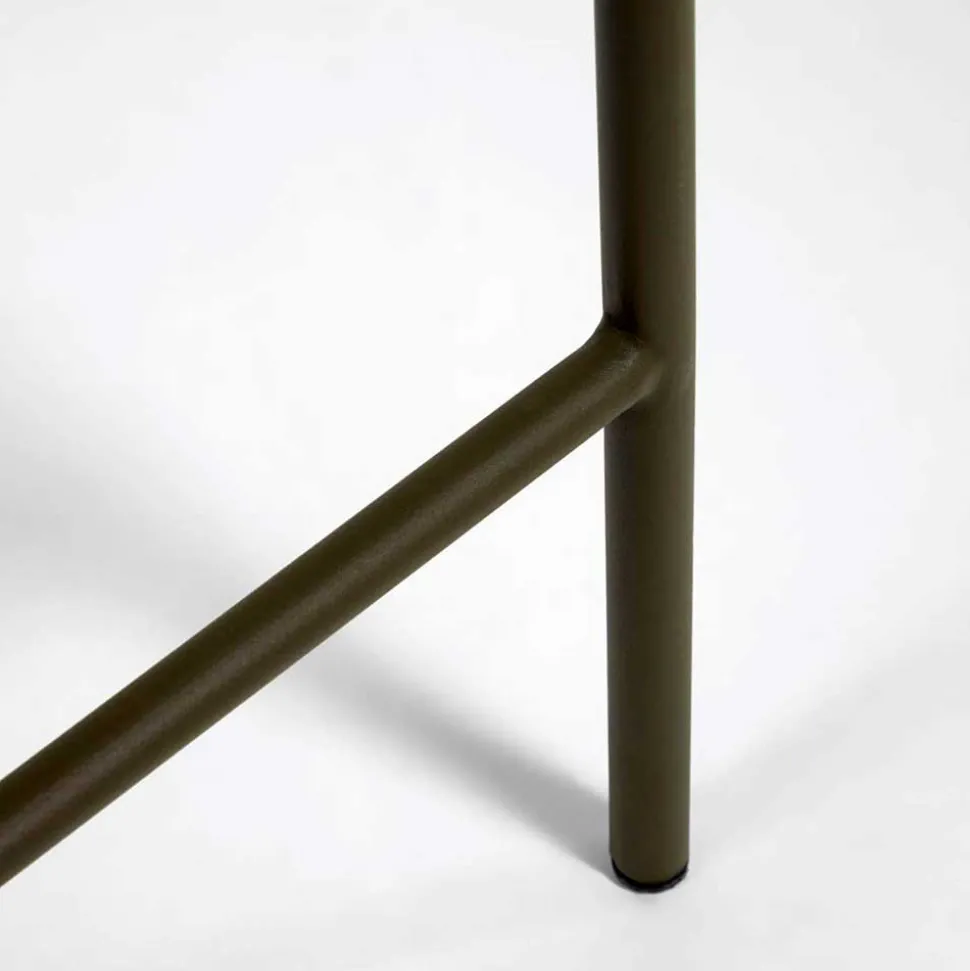 Barstuhl aus Geflecht in Dunkelgrün - Madias (4er Set)