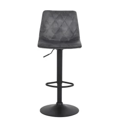 Barstuhl aus Microfaser in Grau - Josephina (2er Set)