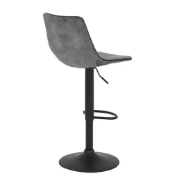 Barstuhl aus Microfaser in Grau - Josephina (2er Set)