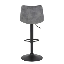 Barstuhl aus Microfaser in Grau - Josephina (2er Set)