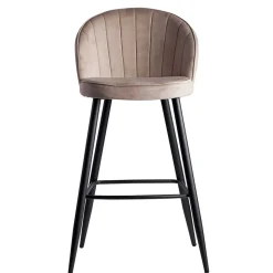 Barstuhl aus Samt in Beige - Narcissan