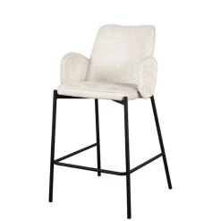 Barstuhl aus Struktursamt Creme - Filler (2er Set)