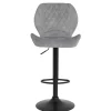 Barstuhl aus Velours in Grau - Brooklyn (2er Set)