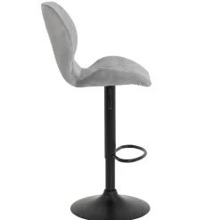 Barstuhl aus Velours in Grau - Brooklyn (2er Set)