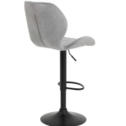 Barstuhl aus Velours in Grau - Brooklyn (2er Set)