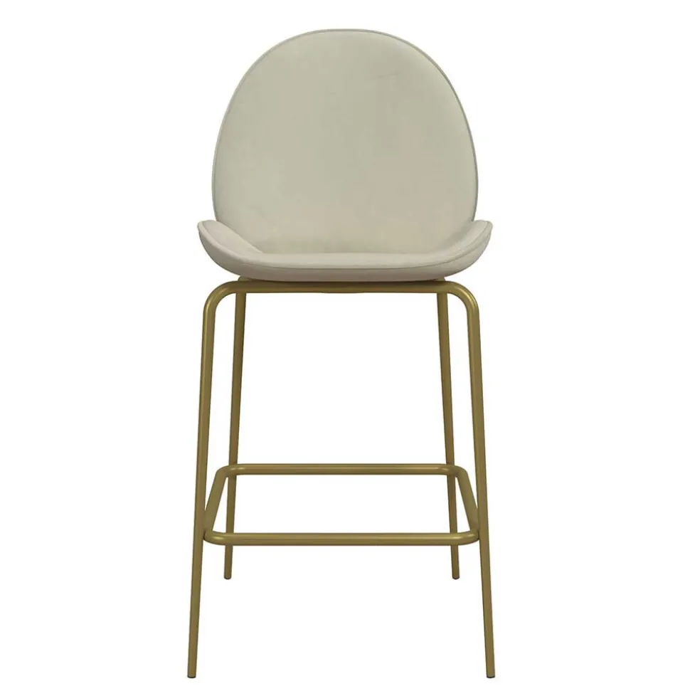 Barstuhl in Creme mit Messing - Rucia