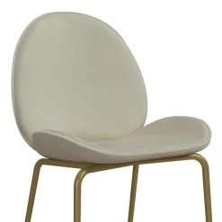 Barstuhl in Creme mit Messing - Rucia