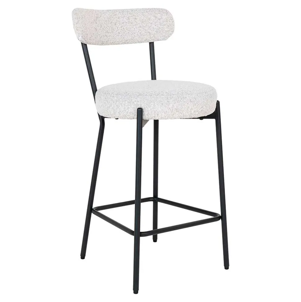 Barstuhl in Cremeweiß Boucle - Elliot