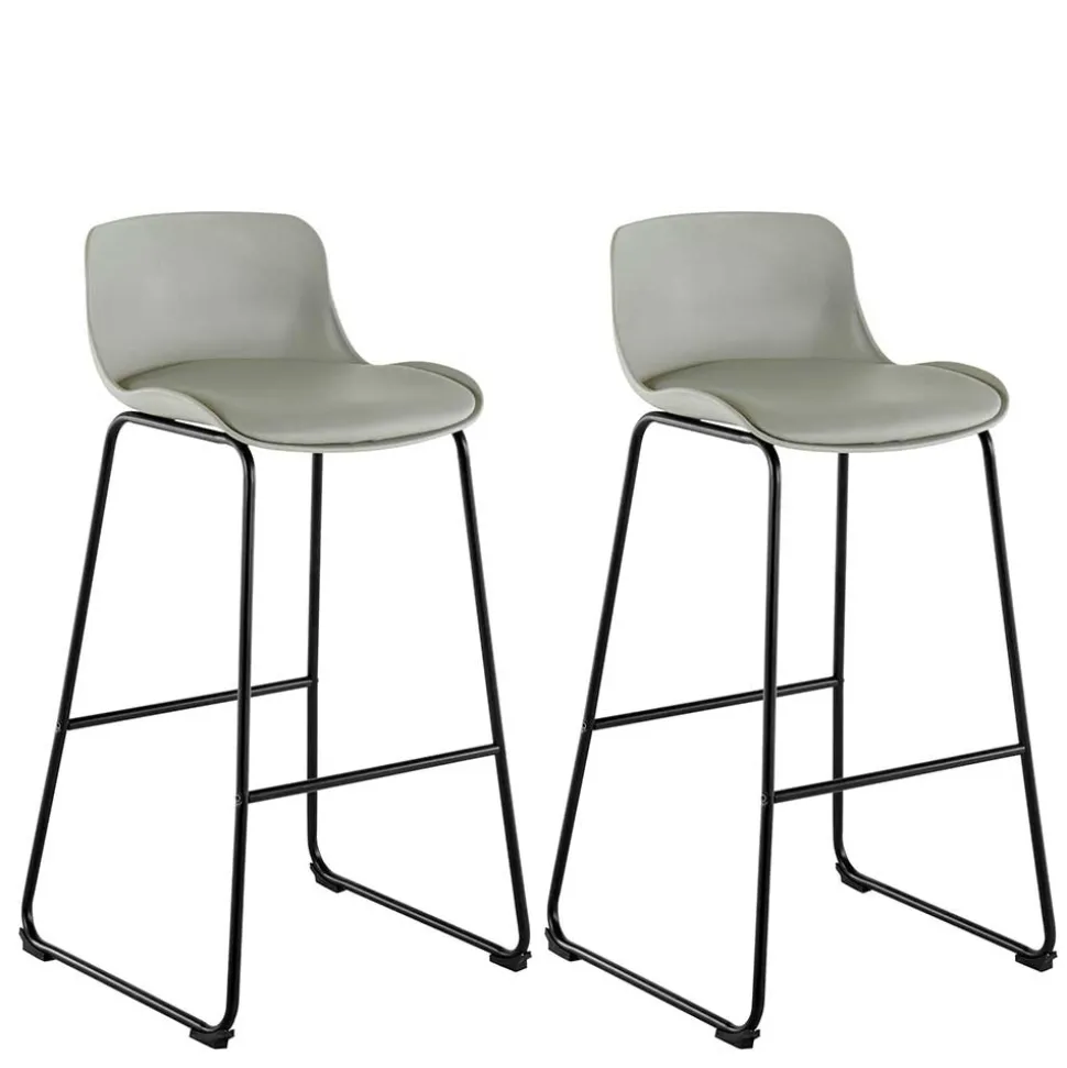 Barstuhl in Grau und Schwarz - Cavanna (2er Set)