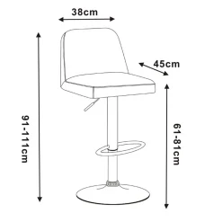 Barstuhl in Grau und Schwarz - Kedniel
