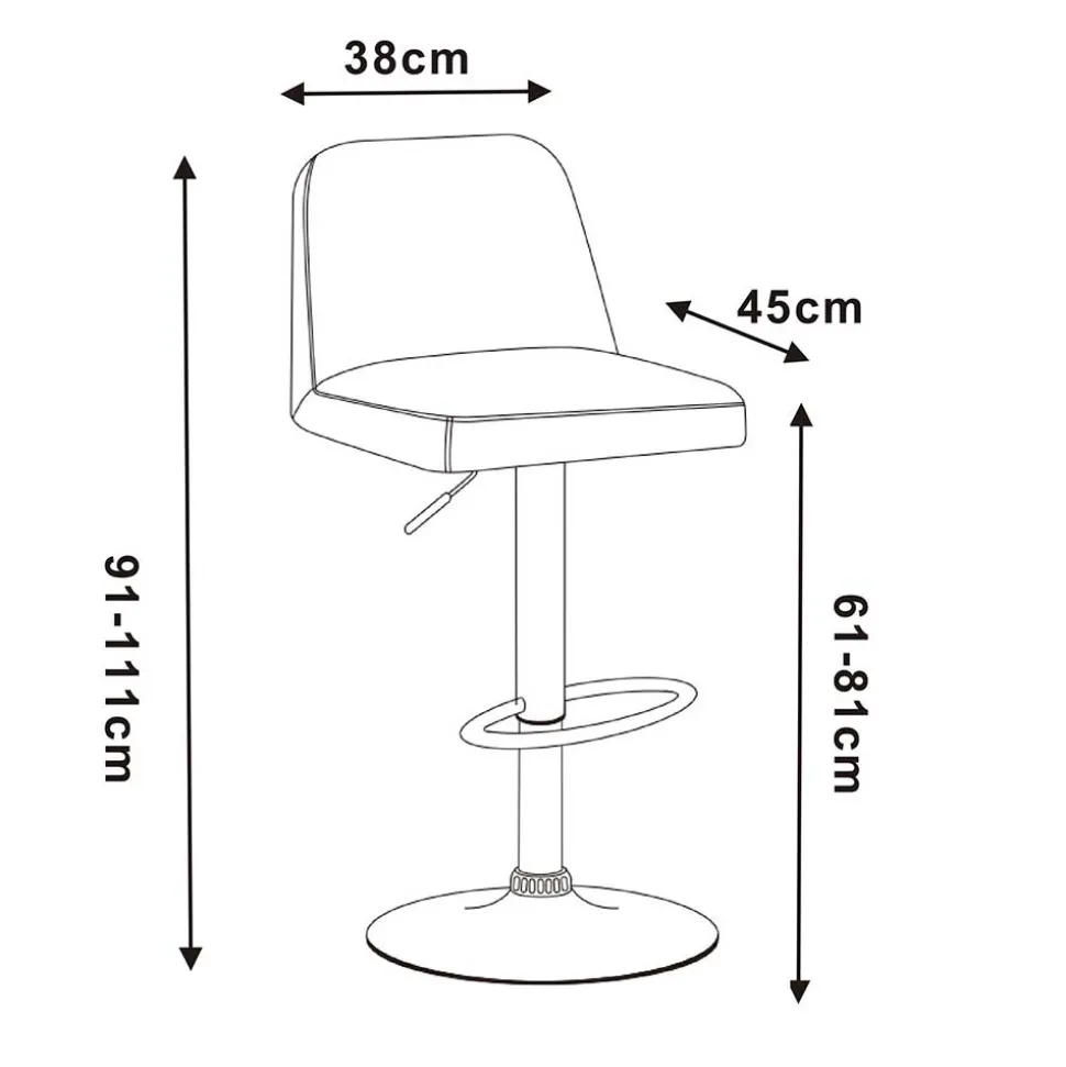 Barstuhl in Grau und Schwarz - Kedniel