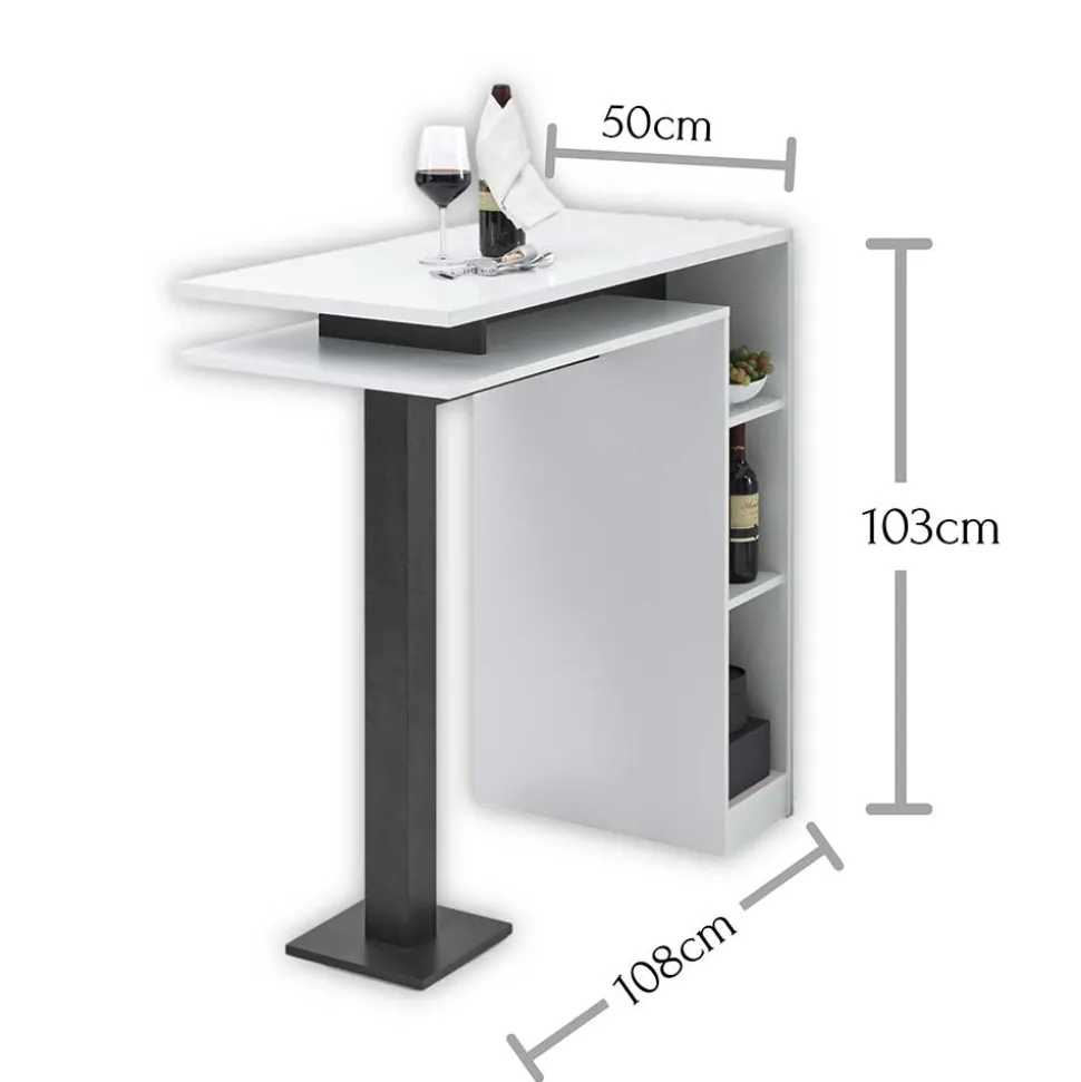Bartisch mit Regal - ideal für Küche & Büro - Grenada
