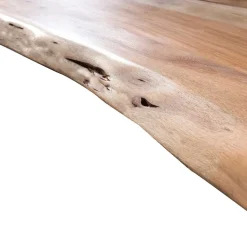 Baumkante Esszimmertisch mit U-Gestell Braun - Jeguta