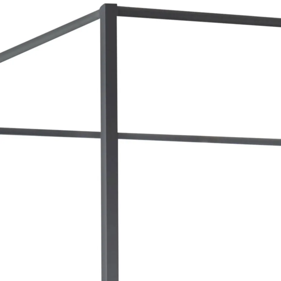 Baumkante Wildeiche Bett mit Metall Himmel Gestell - Agadi