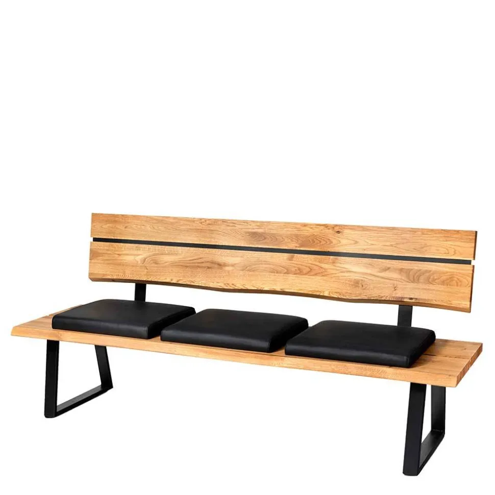 Baumkanten Bank mit Lehne für Esstisch - Jessmine