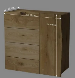 Baumkanten Eichen Kommode geölt - Avidora