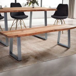 Baumkanten Essbank aus Akazie Massivholz - Yukon