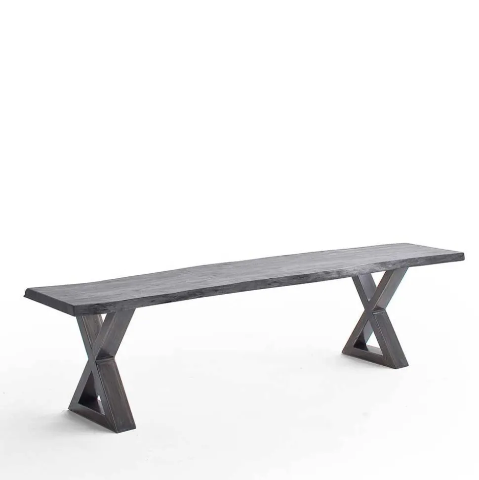 Baumkanten Essbank in Akazie Grau - Simael