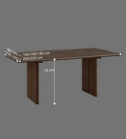 Baumkanten Esstisch Sympatia aus Wildeiche Massivholz