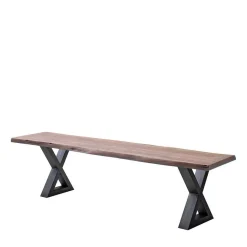 Baumkanten Esstisch-Bank in Walnuss - Gianmario