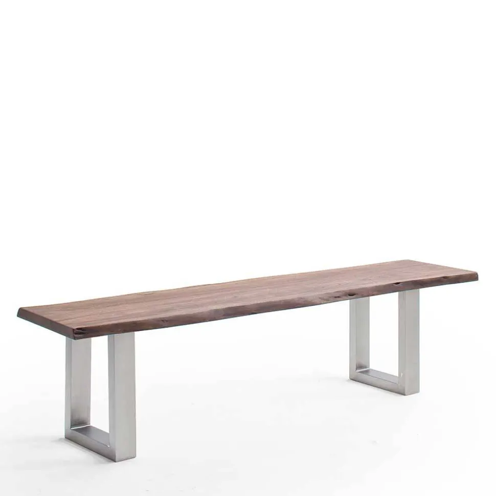 Baumkanten Esstischbank mit Bügelgestell - Lydija