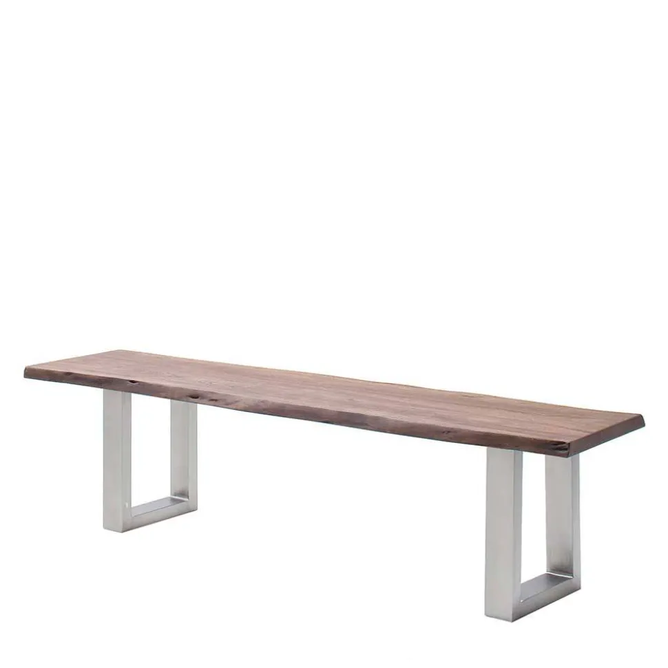 Baumkanten Esstischbank mit Bügelgestell - Lydija