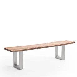 Baumkanten Esstischbank mit Trapez-Bügelbeinen - Zolitaria