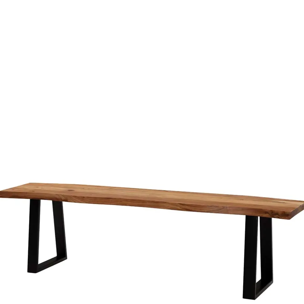 Baumkanten Küchenbank mit Trapezbeinen - Pafigona