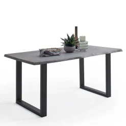 Baumkanten Küchentisch in Akazie Grau - Balanza