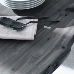 Baumkanten Küchentisch in Akazie Grau - Balanza