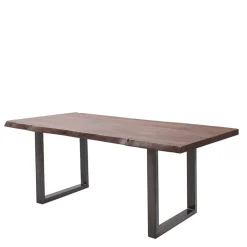 Baumkanten Tisch aus Akazie in Walnuss Braun - Rodrico