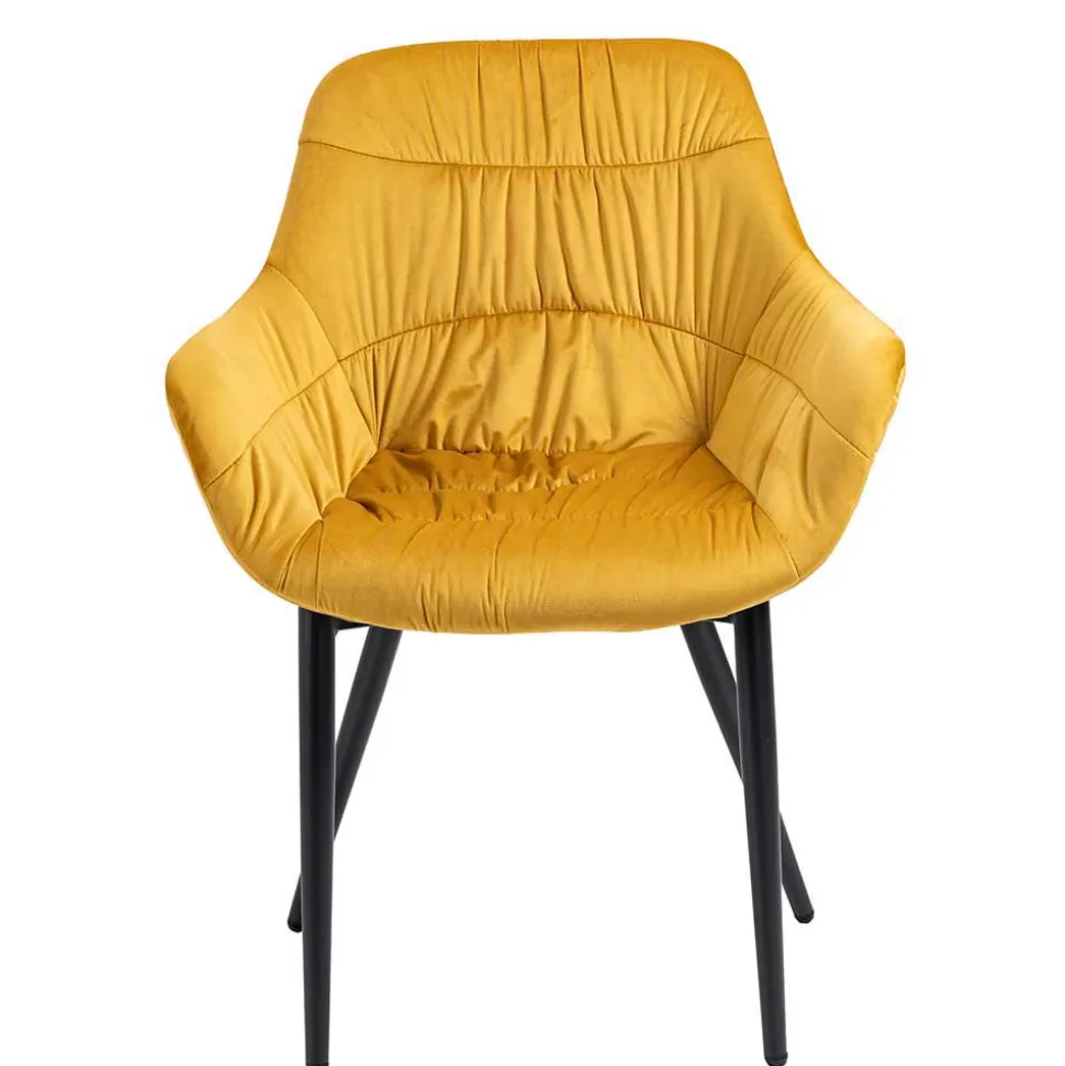 Baumkanten-Esstisch und Samtstühle - Drobeta (fünfteilig)