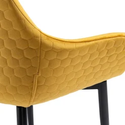 Baumkanten-Esstisch und Samtstühle - Drobeta (fünfteilig)