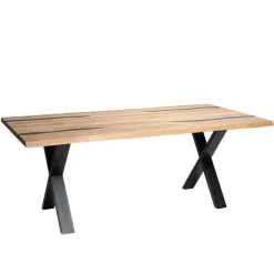 Baumkantentisch aus Eiche mit Epoxid-Harz - Slavidra