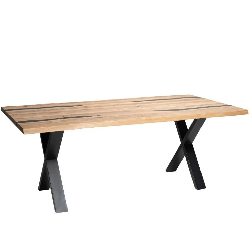 Baumkantentisch aus Eiche mit Epoxid-Harz - Slavidra