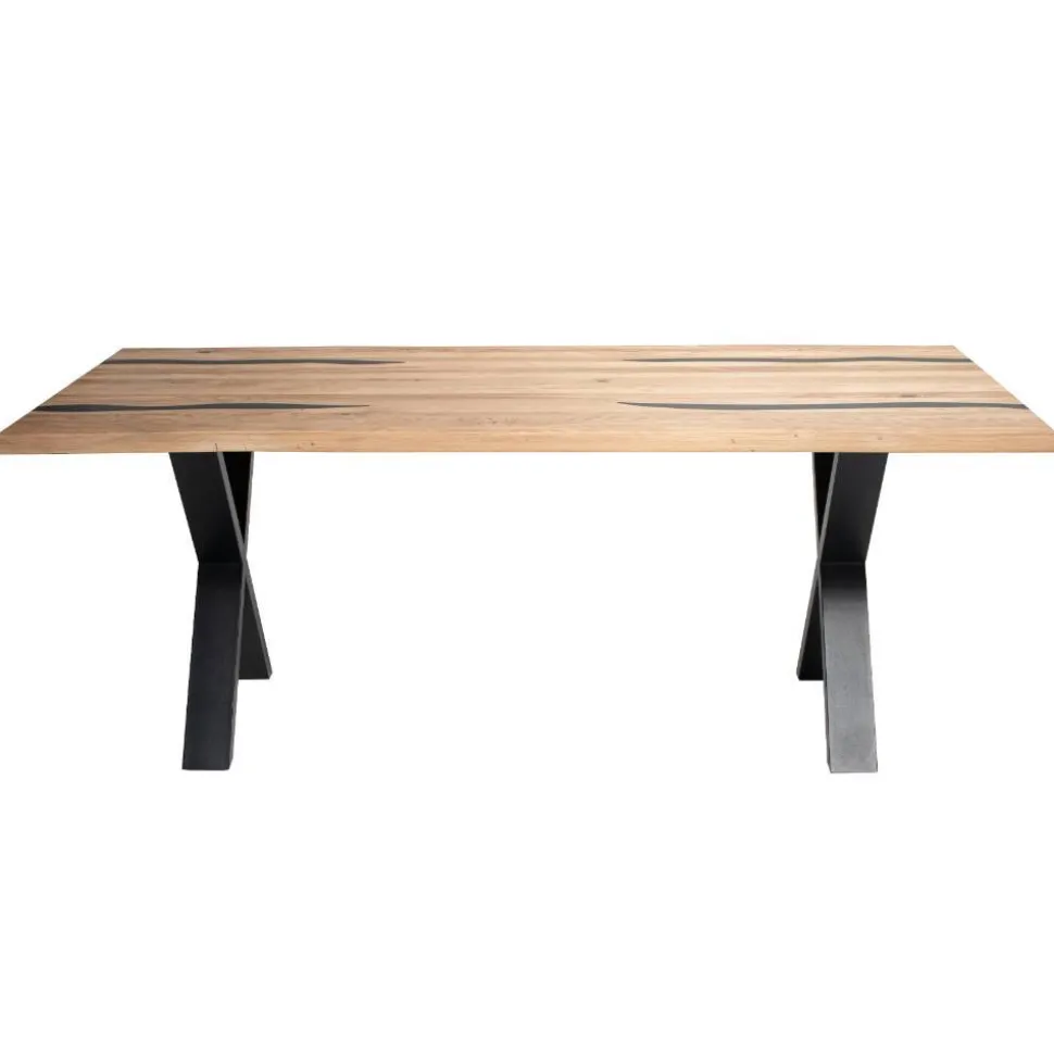 Baumkantentisch aus Eiche mit Epoxid-Harz - Slavidra