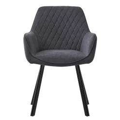 Baumkantentisch und Samtstühle Set - Omanu (fünfteilig)