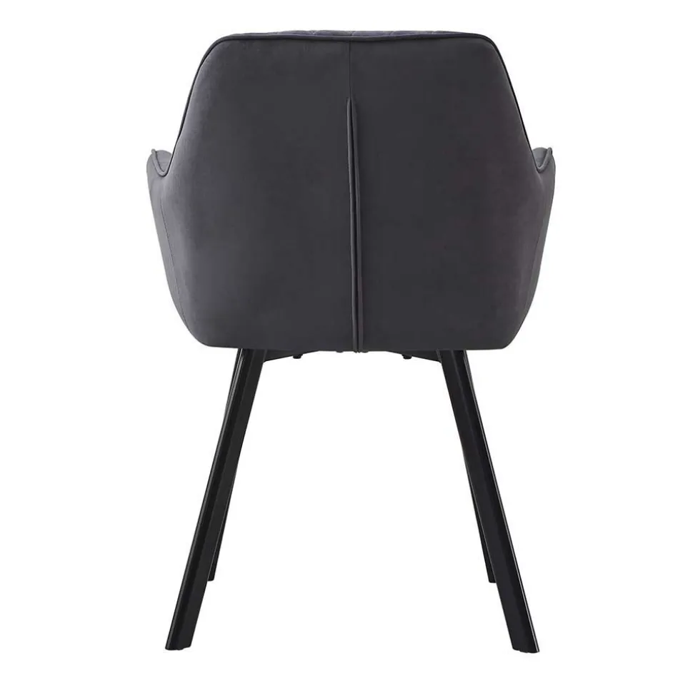 Baumkantentisch und Samtstühle Set - Omanu (fünfteilig)