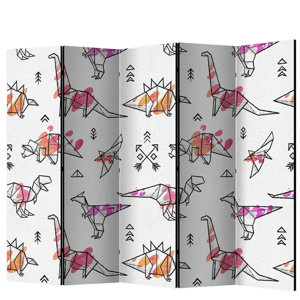 Bedruckter Paravent mit Origami Dinos - LittleBill
