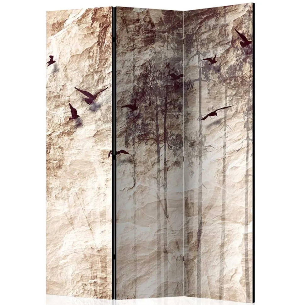 Bedruckter Paravent mit Vögel Bäume Motiv - Estoron